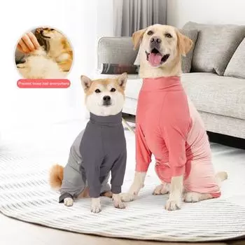 Хирургический костюм для собак, женский восстановительный костюм для стерилизации, хирургический халат для собак с длинными рукавами, медицинский комбинезон для восстановления после брюшной раны M розовый