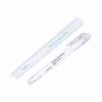 Хирургический пирсинг маркер для кожи с линейкой аксессуары для татуировок с двухсторонней белой ручкой белый