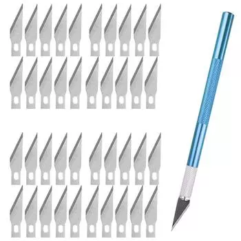 Хирургический скальпель Резьба Принадлежности Гравировка Глава Лезвия для гравировальных ножей Лезвие для резьбы по дереву 50pcs
