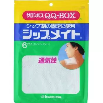 Hisamitsu Pharmaceutical Salonpas QQ-BOX Shipmate 6 листов тейпирующая лента фиксирующая спортивная Salonpas QQ-BOX Shipmate - это высокодышащий нетканый материал 1 set