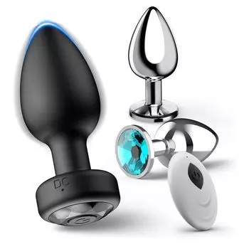 Hisecret Anal Anal Set Vibration Modes Remote Anal Anal For Beginners to USB Adult Toy Plug, Vibrator, 4-Piece [10 + Control] Expansion, Development,