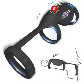 Hisecret Кольцо для пениса Кольцо для пениса Вибратор для головки Типы вибрационной стимуляции Тройное кольцо для головки Электрический вибратор Стимуляция пениса для мужчин Силиконовый USB