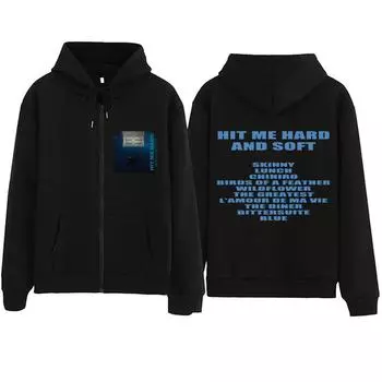 Hit Me Hard And Soft Billie Zipper Hoodie Harajuku Pullover Tops Sweatshirt Streetwear Fans Gift S