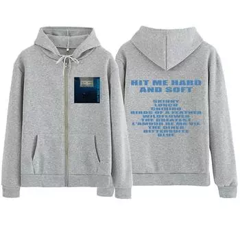 Hit Me Hard And Soft Billie Zipper Hoodie Harajuku Pullover Tops Sweatshirt Streetwear Fans Gift S