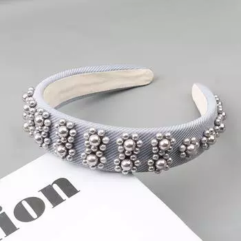 Хит продаж Жемчужная повязка на голову Губка Ручной работы Гвоздь Бусина Разноцветный Цветок Обруч для волос Универсальные и Модные Аксессуары для волос