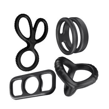 Hitasi Penis Cock Мягкий силиконовый член для различных пенисов SM Легко надевать и брать Подходит для повседневного секса Набор из 4 колец, Кольцо, Пенис, Мужчины, Применение,