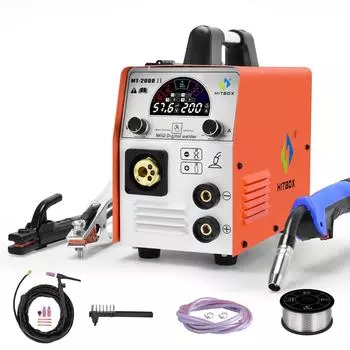 [Вилка ЕС]HITBOX 5 в 1 сварочный аппарат MIG TIG MMA 220 В полуавтоматический сварочный аппарат инверторного типа со смешанным газом MT2000 второго поколения инструмент для декорирования металла European socket оранжевый