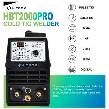 HITBOX TIG200A Tig Сварочный аппарат WSE с цифровым управлением, газовая сварка Tig из нержавеющей стали, утюг HBT2000, серия Tig, газовая сварка с двойным напряжением, эффективная газовая сварка EU оранжевый
