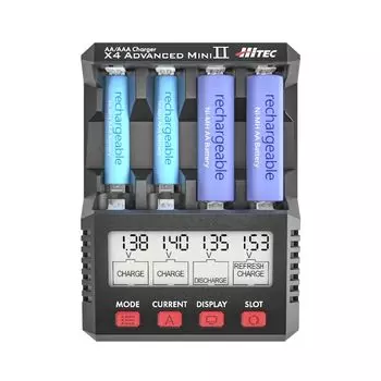 Hitech Charger X4 Advanced mini II Black Оригинальный японский продукт AA AAA Dry Battery Mini 4WD для начинающих 44324 AA/AAA Mini-Z чёрный