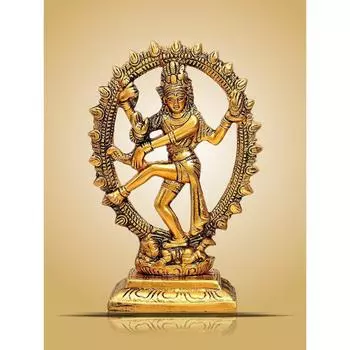 hivratri Украшение Металлическое Покрытие Господь Шива Танцующий Натарадж Статуя Мурти | Изготовленный вручную Экспонат для Домашнего Декора и Комнаты для Пуджи