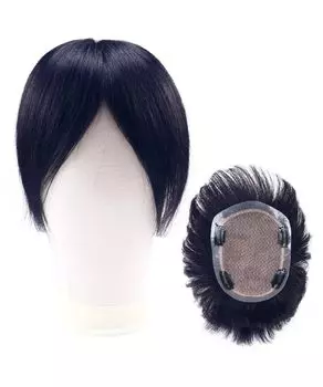 HIYE ультратонкие волосы человеческие все натуральные точечные человеческие волосы короткие седые волосы медицинские лоб теменная искусственная NSG x мужской парик, тип, кусок, 100% волос,