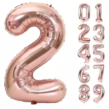 HIYEAR Birthday Decoration Number Balloon Large 40 Inch 90cm Aluminum Balloon Rose Gold Happy Birthday Rose Approx. (2 Gold)
