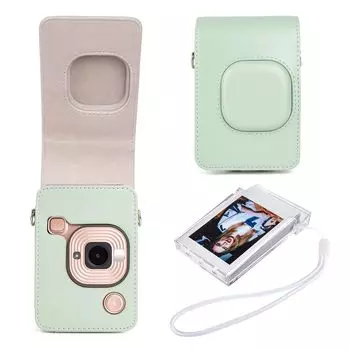 HIYQIN для Fujifilm Instax Mini LiPLAY Instax Film Protective Bag instax Liplay Protective Case Mini LiPLAY Camera Cover с плечевым ремнем и Mini зелёный