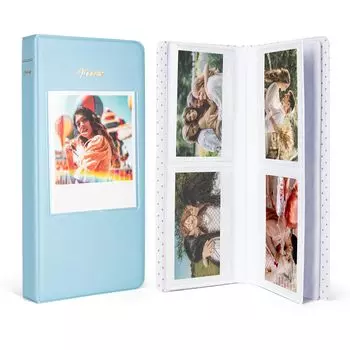 HIYQIN для Instax Альбом для Fujifilm instax wide Polaroid Instax Вмещает 64 Можно также хранить визитные карточки и банковские карты Альбом, 210/300/400 фотографий, синий