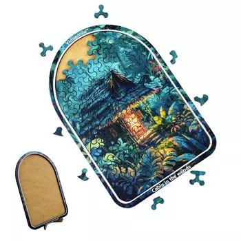 Хижина в лесу 173 деревянных пазла Уникальные пазлы в форме