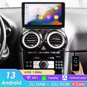 Hizpo 2 Din Android 13 автомобильный радиоприемник мультимедиа видеоплеер для Opel Corsa D 2007-2012 хэтчбек фургон навигация интеллектуальный экран GPS 4G Carplay Auto P1L 4Core 1G 16G