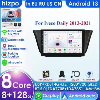 Hizpo 4G 9 AI интеллектуальная система беспроводной CarPlay Android авто радио для Iveco Daily 2013-2021 автомобильный мультимедиа GPS 2din интеллектуальный экран DVR Cam P1L A 4Core 1G 16G