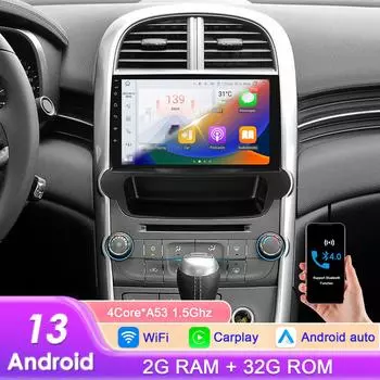 Hizpo Автомобильные интеллектуальные системы Carplay Android AutoRadio для Chevralet Malibu Stufenheck 2012 - 2015 V300 Мультимедийный видеоплеер Bluetooth DVR Cam SWC P1L 4Core 1G 16G