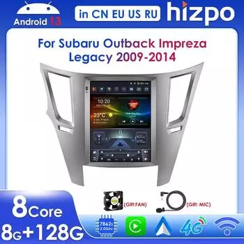 Hizpo Carplay 4G 9,7-дюймовый экран Tesla Style 2Din Android 13 автомобильное радио для Subaru Outback Impreza Legacy 2009-2014 интеллектуальный экран мультимедиа видео P1L 4Core 1G 16G