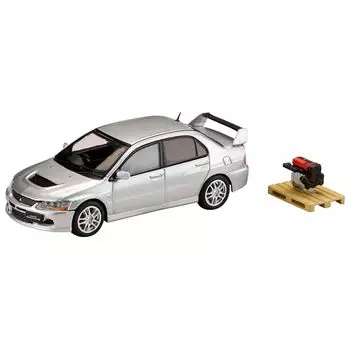HJ64 1/64 mitsubishi lancer evolution 9 GSR С дисплеем двигателя, цвет холодный серебристый металлик Готовый продукт