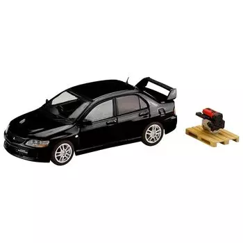 HJ64 1/64 mitsubishi lancer evolution 9 GSR С моделью двигателя, цвет черный слюда Готовый продукт