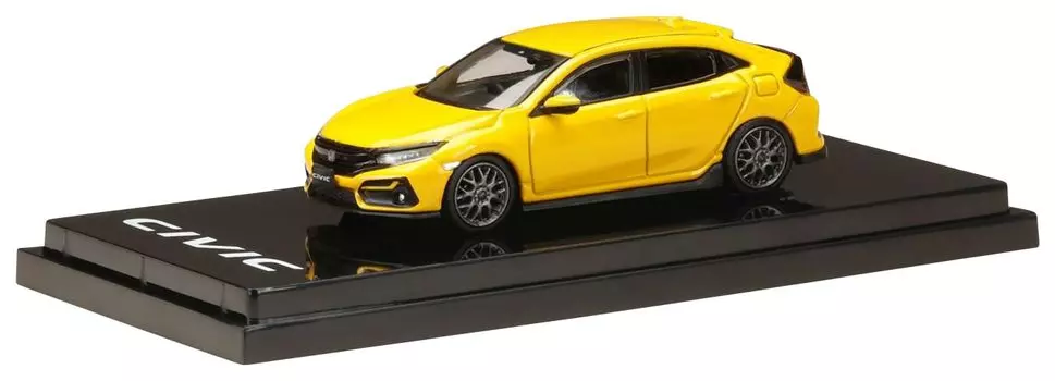 HJ64 Honda Civic Hatchback 2020 Custom Version Yellow Finished Product 1/64 (FK7) (Custom Color)