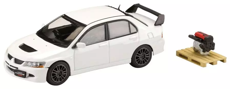 HJ64 Mitsubishi Lancer Evolution 8 MR GSR with engine display model White solid finished product 1/64