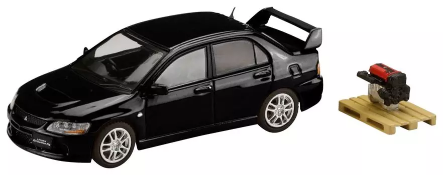 HJ64 Mitsubishi Lancer Evolution 9 GSR с дисплеем двигателя Черный Готовое изделие Модель 1/64, Мика,