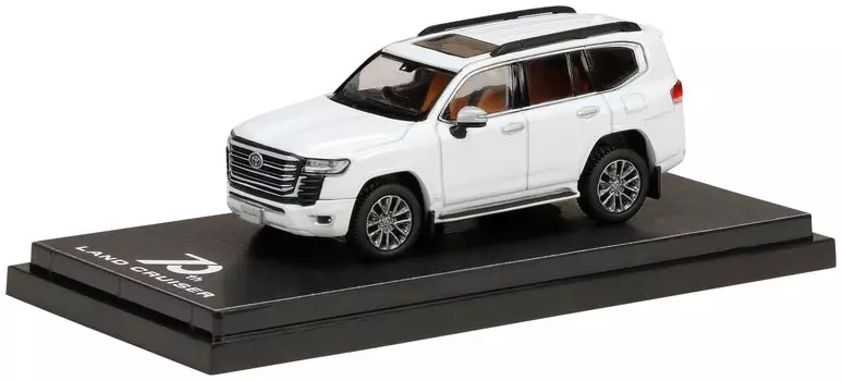 HJ64 Toyota Land Cruiser ZX Precious White Interior Готовый продукт HJ641050AWB 1/64 (JA300W) Жемчужный/бежевый