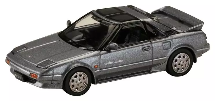 HJ64 Toyota MR2 SUPER CHARGER 1988 T-образная крыша Серый металлик Готовое изделие 1/64 1600G-LIMITED