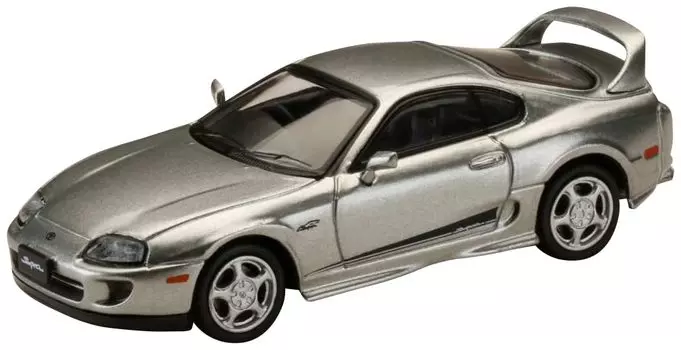 HJ64 Toyota Supra RZ Genuine option equipped car with active spoiler parts Silver metallic graphite finished product 1/64 (JZA80)