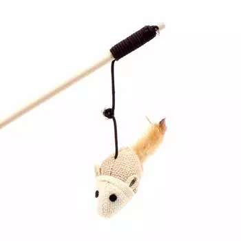 HJ Cat Ball с мышкой Рыболовный кот Деревянный кот Отсутствие случайного звонка, стержня, игры, стержня, игрушки, вождения, (Набор 10)