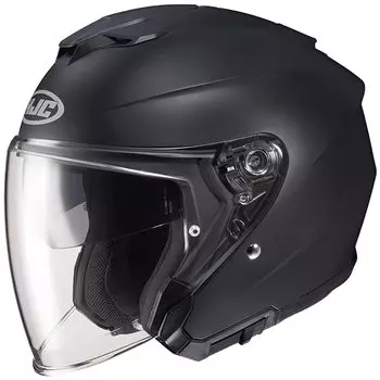 HJC HELMETS Мотоциклетный шлем с открытым лицом ПОЛУПЛОТНЫЙ ЧЕРНЫЙ i30 сплошной HJH214 (Размер S)