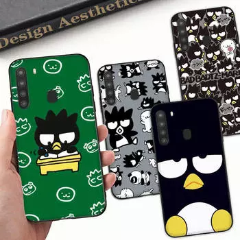 HK7 Cute Badtz Maru Black Sofe Case for Samsung Note 20 Lite S24 Ultra S23 A03 A05 A06 A11 A71 A15 A16 A13 A24 A25 A33 A52 A53 A50 M55 M35 Plus Samsung A30S эбеновый