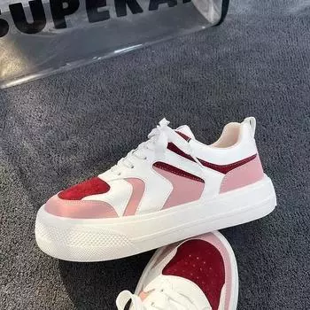 Хлебная обувь, женские смешанные осенние новые резиновые женские туфли с мягкой подошвой, легкие дышащие повседневные кроссовки с цветными блоками 35