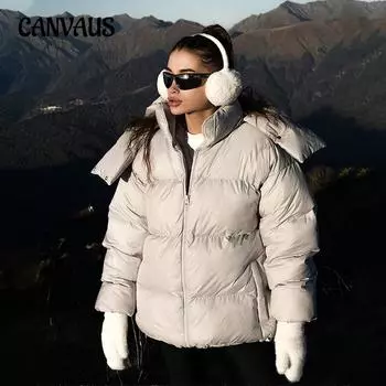 Хлебная одежда женская зимняя теплая свободная хлопковая куртка утолщенная куртка хлопковая одежда L чёрный