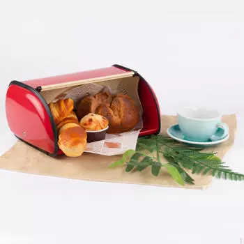 Хлебница для кухонной столешницы, контейнер для хранения хлеба Saver, хлебный металл красный