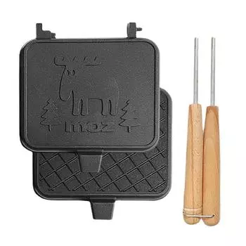 Хлебопечка Портативная машина для приготовления сэндвичей со съемным двусторонним сыром на гриле для кемпинга темно-серого