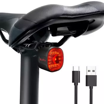 HLOMOM Bicycle Automatic Smart Road Bike Photosensitive 40 Safety Beam Day and Night Auxiliary Light for Road Includes Japanese Instructions красный