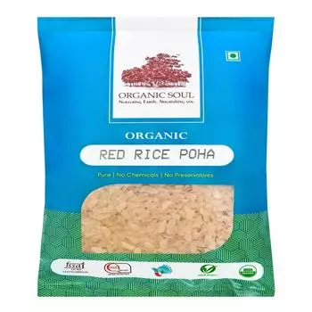 Хлопья из органического красного Риса (500 г), Organic Red Rice Poha, Organic Soul