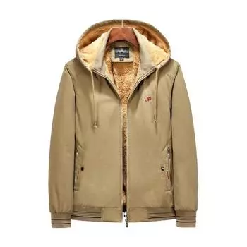 Хлопчатобумажная куртка Мужская рабочая одежда с капюшоном Повседневная флисовая зимняя мужская куртка XL