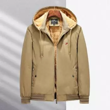 Хлопчатобумажная куртка Мужская рабочая одежда с капюшоном Повседневная флисовая зимняя мужская куртка XL