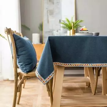 Хлопчатобумажные и льняные скатерти, скатерти для чая, кофе, прямоугольные однотонные настольные скатерти для гостиной, свадьбы, вечеринки, модная ткань с краями 90x90cm 1pcs кофейный