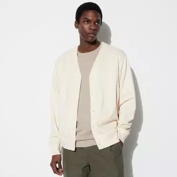 Uniqlo Japan Air Rhythm Хлопковый кардиган с длинным рукавом 07 GRAY/XS