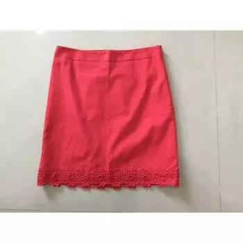 Хлопковая эластичная повседневная юбка европейского и американского размера плюс женская одежда для полных девушек юбка миди по подолу кружевная отделка самая простая для сочетания красивая Watermelon red 6p