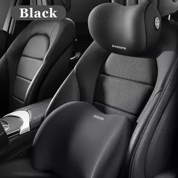 Хлопковая автомобильная подушка с эффектом памяти, подголовник для автомобиля, защита шеи, спинка автомобильного сиденья, подушка для поясничной опоры, мягкая хлопковая подушка с эффектом памяти розовый