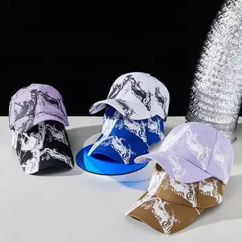 Хлопковая бейсболка с твердым верхом и принтом, мужская и женская шляпа с граффити, шляпа с утиным языком, повседневная солнцезащитная шляпа с солнцезащитным козырьком M56-59cm чёрный