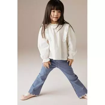 Хлопковая блузка HM с оборками, белая