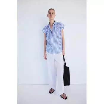 Хлопковая блузка HM в синюю полоску