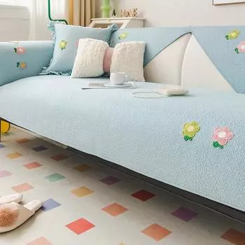 Хлопковая четырехсезонная универсальная диванная подушка в пасторальном стиле, простой чехол на спинку, ткань, полотенце, чехол для дивана, нескользящая подушка для дивана, спинка 70*70cm